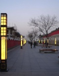 Alabaster Stone Lighting Column in the Public